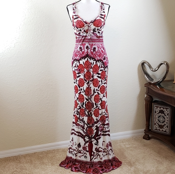 Roberto Cavalli Dresses & Skirts - Roberto Cavalli Rose print sleeveless maxi dress